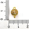 Brass Micro Pave Clear Cubic Zirconia Connector Charms KK-A230-06B-G-3