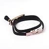 2-Loop Leather Cord Wrap Bracelets BJEW-K119-15G-2