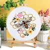 DIY Flower & Bee Pattern Embroidery Kits for Starter PW-WG7B55D-06-1