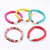 Handmade Polymer Clay Heishi Bead Stretch Bracelets BJEW-JB05095-1