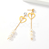 Golden 304 Stainless Steel Dangle Stud Earrings CL0746-2-3