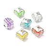 Spray Painted Acrylic Beads OACR-H123-03-1