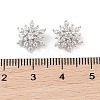 Rhodium Plated 925 Silver Pave Clear Cubic Zirconia Snowflake Charms STER-O006-04P-3