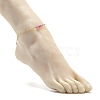 Natural Dyed Malaysia Jade Link Anklets for Women AJEW-AN00474-3