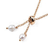 Natural Pearl & Glass Braided Slider Bracelet BJEW-N018-01C-2