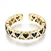 Brass Micro Pave Cubic Zirconia Cuff Rings RJEW-N032-002-NF-2