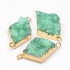 Electroplated Natural & Dyed Druzy Agate Links connectors G-N0168-017-2