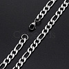 Men's 304 Stainless Steel Figaro Chain Necklaces NJEW-T012-02-61-S-1