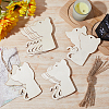 Animal Theme Unfinished Blank Wooden Pendants Set for Painting Arts WOOD-WH0124-26H-4
