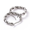 304 Stainless Steel Twist Rope Hoop Earrings for Women EJEW-G298-07A-P-2