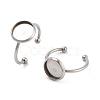 Tarnish Resistant 304 Stainless Steel Open Cuff Ring Components STAS-B072-09C-P-1