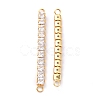 Brass Clear Square Cubic Zirconia Links Connectors ZIRC-G170-22G-2