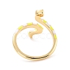 Snake Wrap Enamel Cuff Ring for Women RJEW-C004-25-RS-3