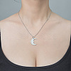 201 Stainless Steel Crescent Moon Pendant Necklace NJEW-OY002-12-2