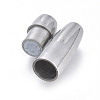 Tarnish Resistant 304 Stainless Steel Magnetic Clasps with Glue-in Ends STAS-D242-02P-A-2