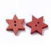 2-Hole Spray Painted Wooden Buttons BUTT-T007-005A-01-2