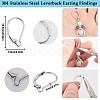 SUNNYCLUE 100Pcs 304 Stainless Steel Leverback Earring Findings STAS-SC0006-68-2