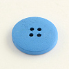 4-Hole Dyed Flat Round Wooden Buttons BUTT-Q032-63E-2