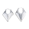 Brass Chunky Rhombus Hoop Earrings for Women EJEW-N011-82P-2