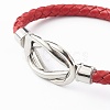 Braided Imitation Cowhide Leather Cord Bracelets for Couple BJEW-JB06443-18