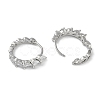 Glass Leaf Hoop Earrings EJEW-L292-008P-2