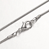 Brass Round Snake Chain Necklaces X-NJEW-R171-01-2