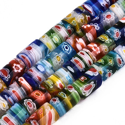 Handmade Millefiori Lampwork Beads Strands X-LAMP-S191-20-1