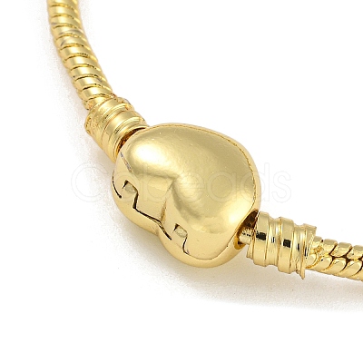 2.5mm Brass European Style Round Snake Chain Bracelets for Jewelry Making BJEW-P338-02G-1