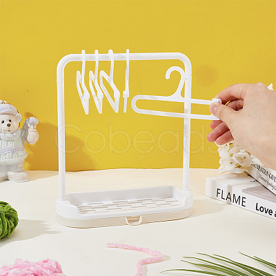 Plastic Doll Clothes Drying Laundry Rack Set DIY-WH0304-527A-1