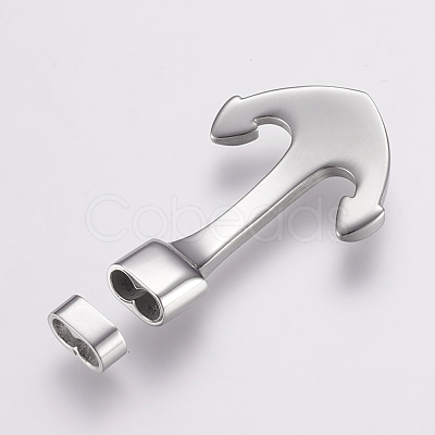 Tarnish Resistant 304 Stainless Steel Hook Clasps STAS-F122-28P-1