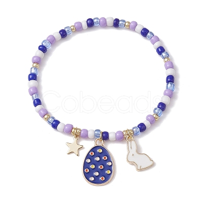 Alloy Enamel Charm Bracelets BJEW-JB10023-02-1