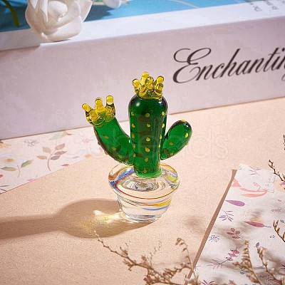 Handmade Blown Glass Cactus Figurines JX535A-1