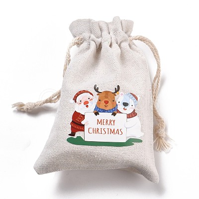 Christmas Cotton Cloth Storage Pouches ABAG-M004-02J-1