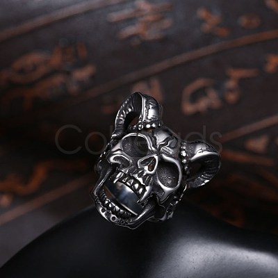 Men's Stainless Steel Finger Rings RJEW-BB29863-8-1