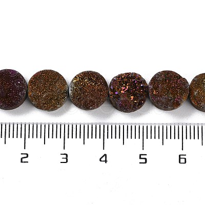 Electroplated Natural Druzy Agate Beads Strands G-M433-01E-1