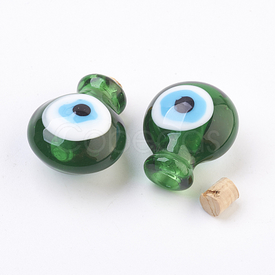 Handmade Lampwork Perfume Bottle Pendants LAMP-P044-H06-1