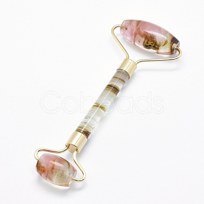 Tigerskin Glass Brass Face Massager MRMJ-G009-17G-1