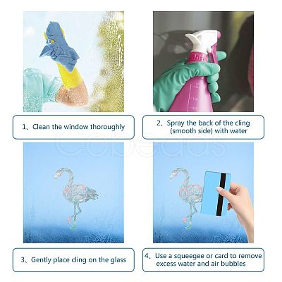 Gorgecraft Waterproof PVC Colored Laser Stained Window Film Adhesive Stickers DIY-WH0256-050-1