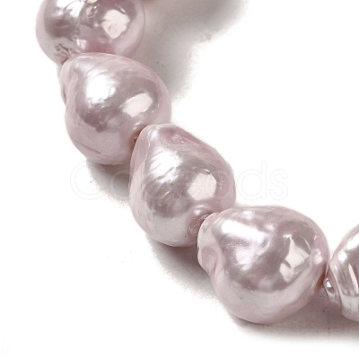 Electroplated Shell Pearl Beads Strands BSHE-G035-01A-08-1