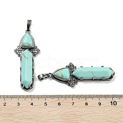 Synthetic Turquoise Sword Big Pendants G-Q163-08AS-09-1