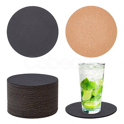 PU Imitation Leather Coasters AJEW-WH0367-07B-1