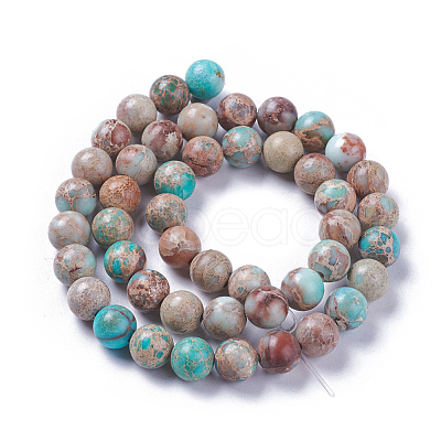 Natural Imperial Jasper Beads Strands X-G-I122-8mm-12-1