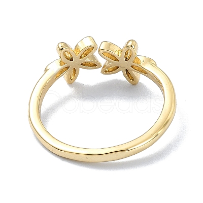 Brass Open Cuff Ring RJEW-B051-45G-1