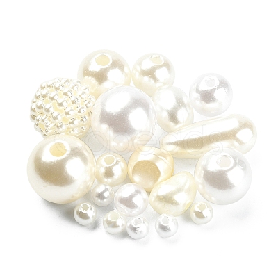 Imitation Pearl Acrylic Beads & ABS Plastic Imitation Pearl Beads DIY-FS0003-31-1