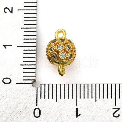 Brass Micro Pave Clear Cubic Zirconia Connector Charms KK-A230-06B-G-1