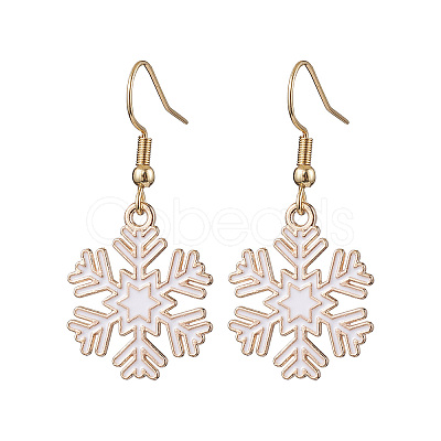 Christmas Theme Alloy Enamel Dangle Earrings EJEW-JE05830-05-1