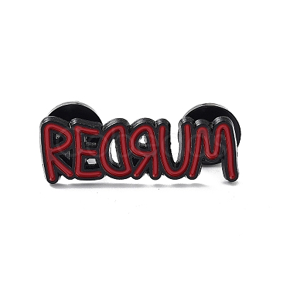 Word Redrum Zinc Alloy Enamel Pin Brooch JEWB-C028-03I-EB-1