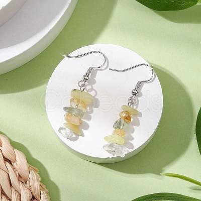 Natural Mixed Stone Dangle Earrings EJEW-JE06154-01-1