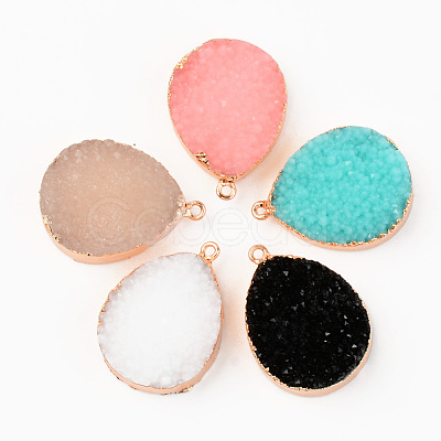 Druzy Resin Pendants RESI-R428-003-1