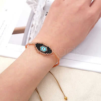 Friendship Evil Eye Loom Pattern Seed Beads Bracelets for Women BJEW-C011-47-1